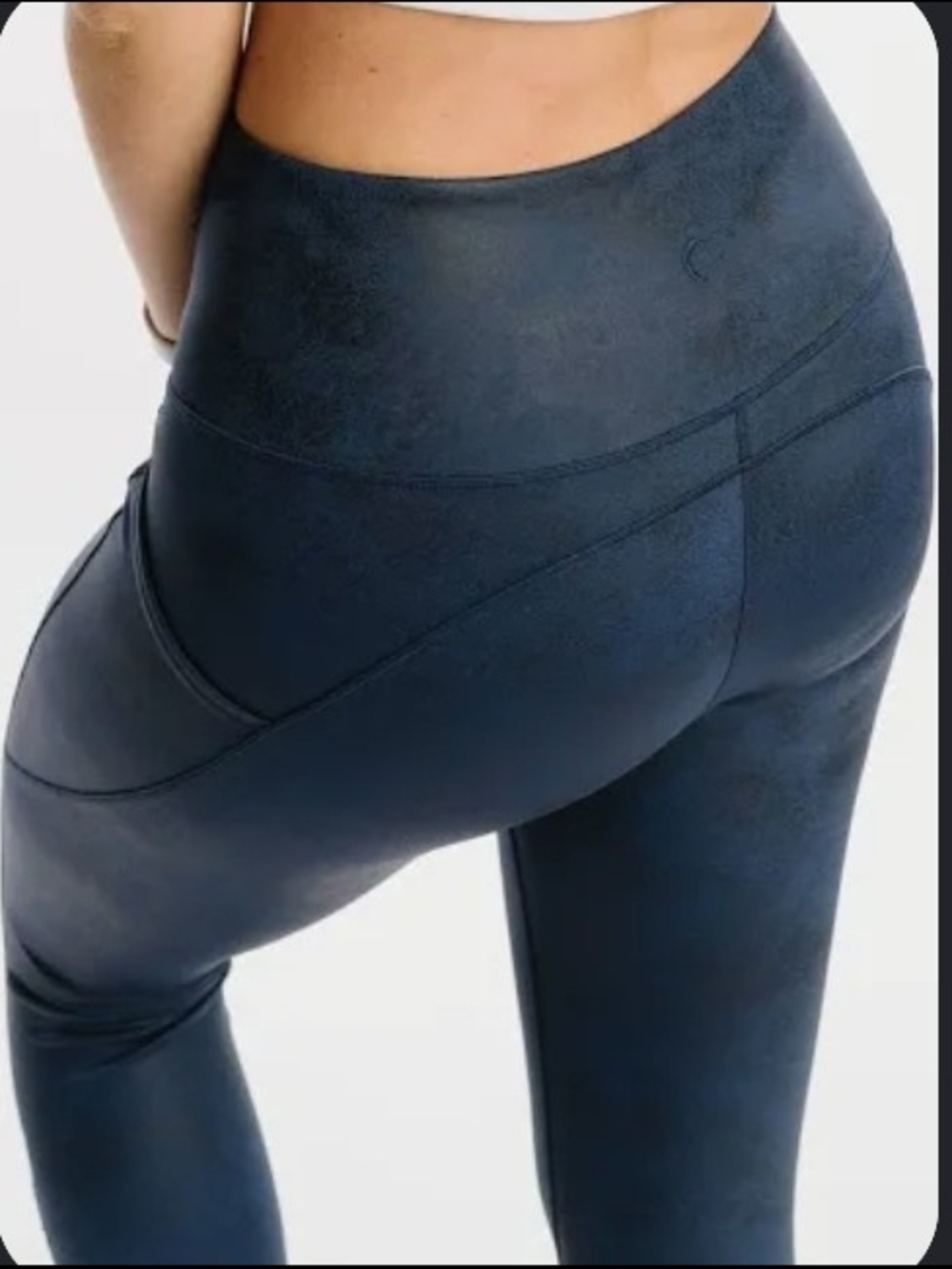 ZYIA Distressed Blue Ankle Cinch Hi-rise 7/8 24" Leggings Size 6/8 NWOT